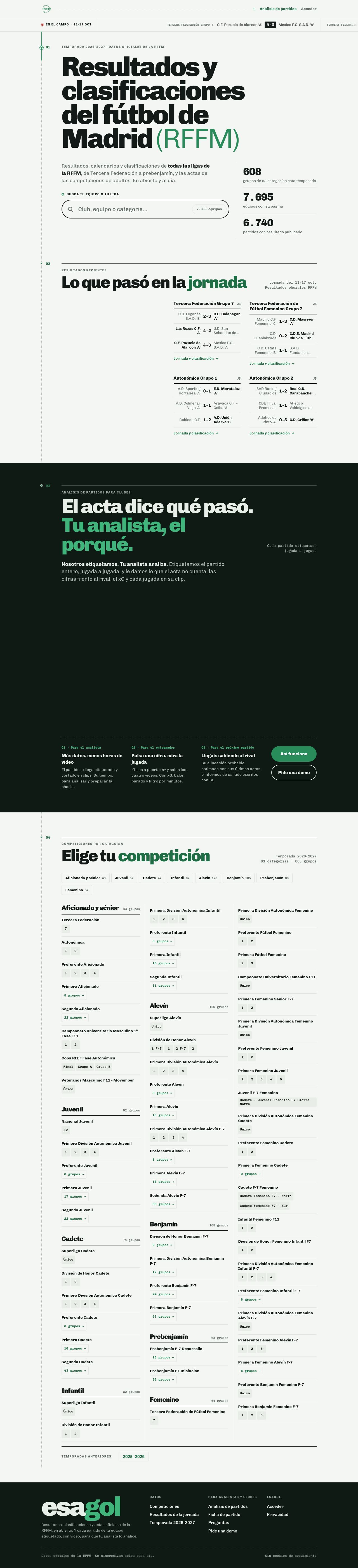 Full page capture of esagol.com
