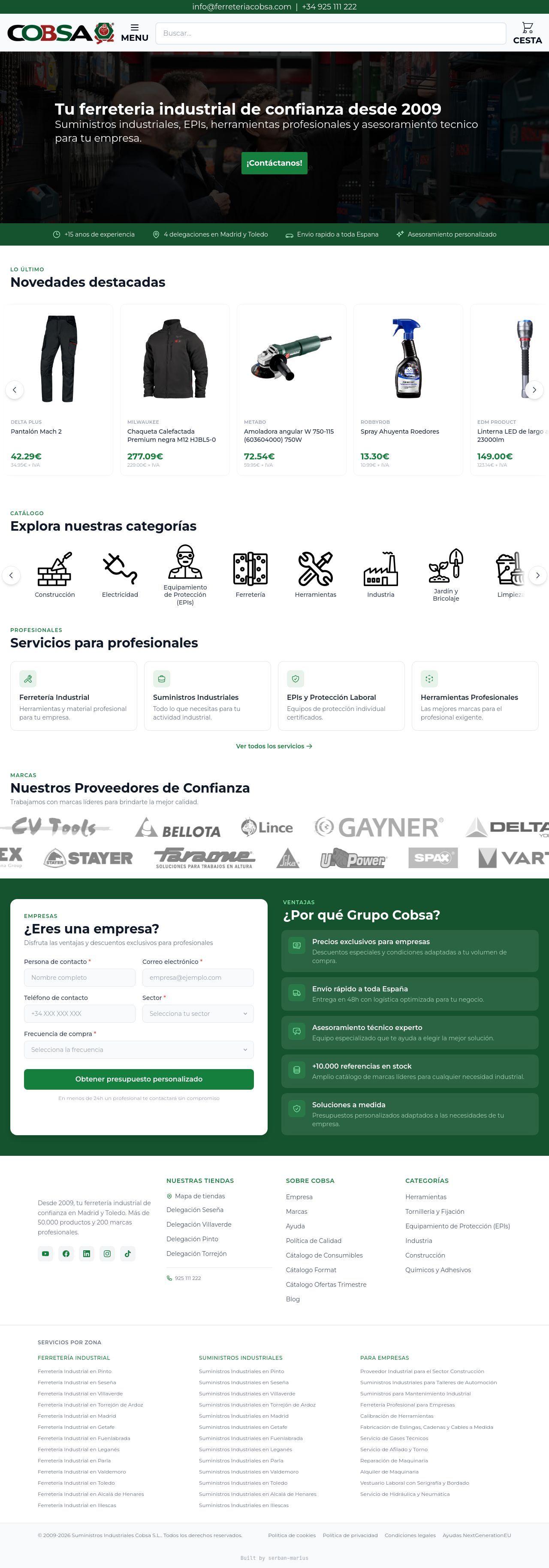 Full page capture of ferreteriacobsa.es